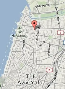 Map of central Tel Aviv showing the Tel Aviv Doctor clinic at 46 Basel Street